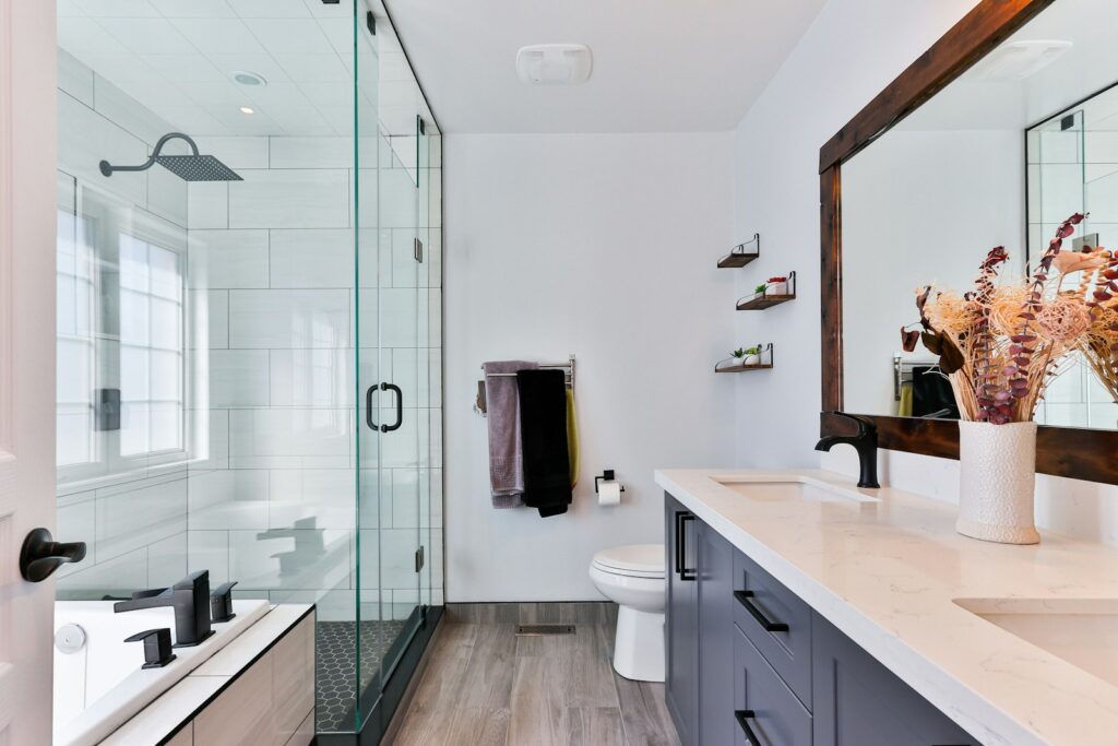 Bathroom rebuilt after mold remediation