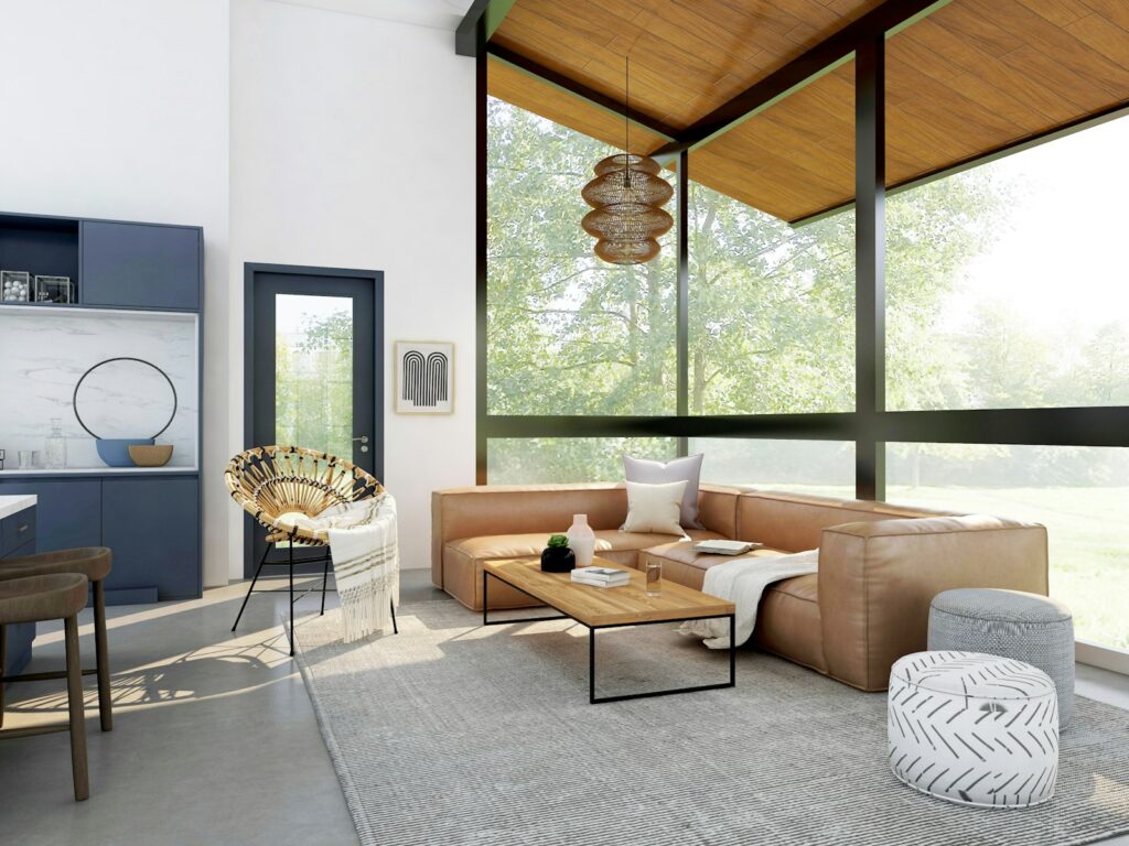 Design preview of a remodeled living room