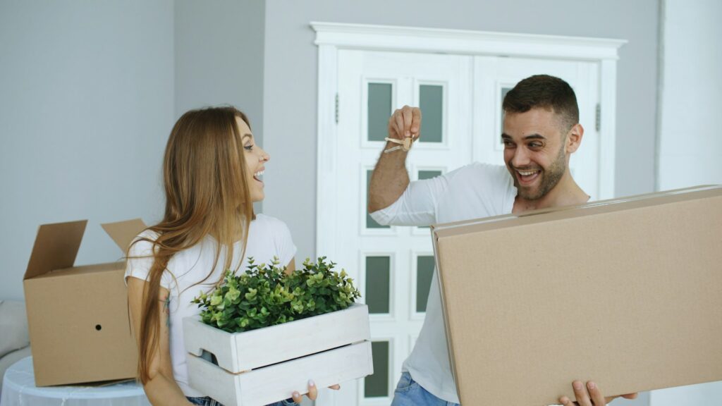 Happy Houston homeowners at home
