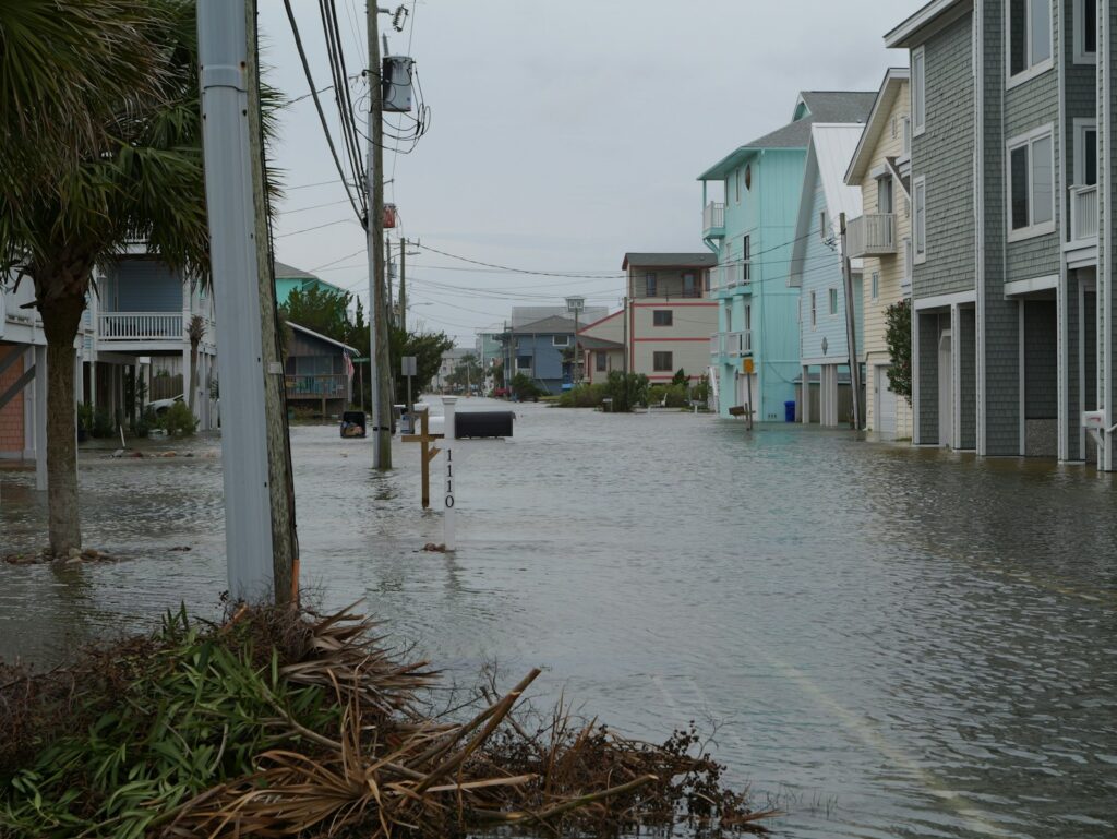 Street flooded after a hurricane