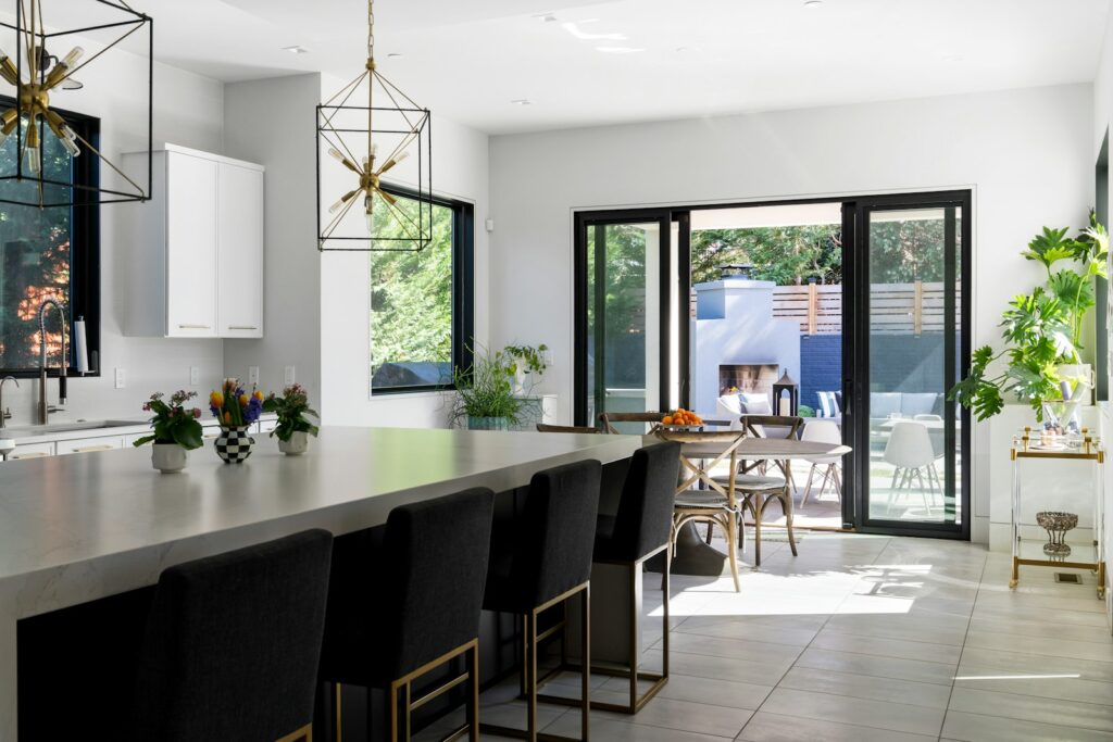 Remodeled kitchen with large island
