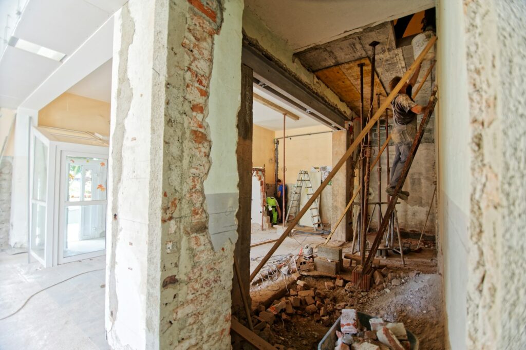 Restoration crew working inside a Houston home