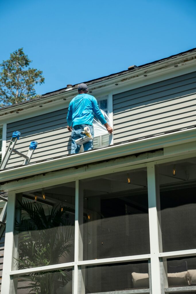 Sealing a work area with plastic sheeting