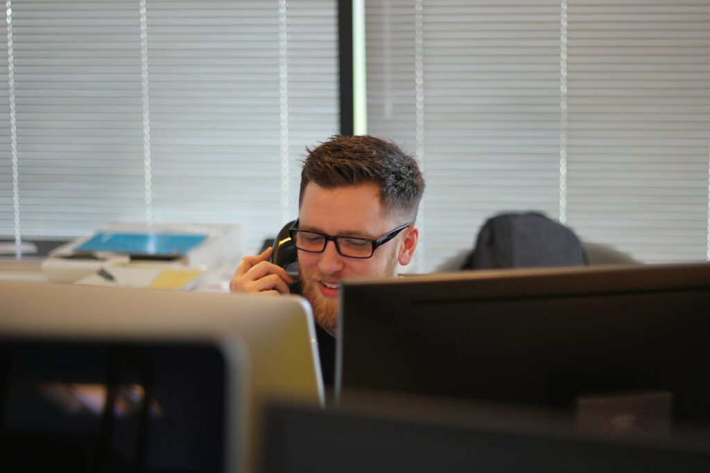Team member answering a customer call