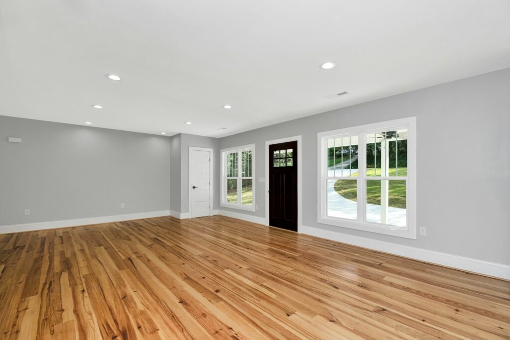 Room with new wood flooring